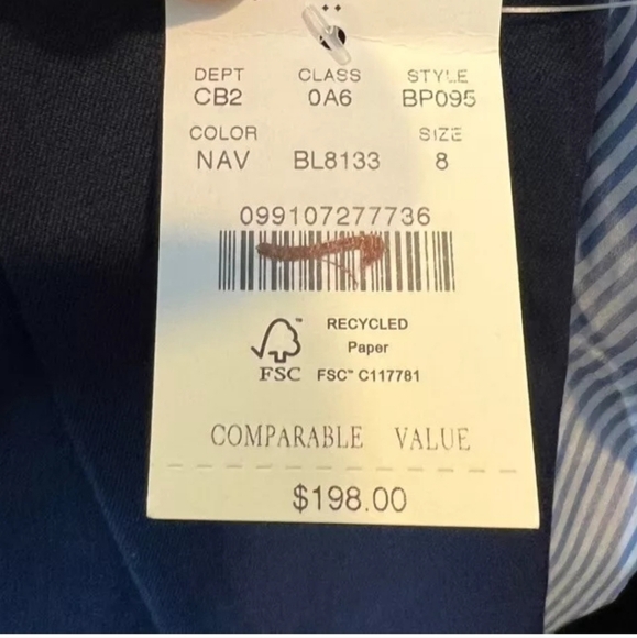 J.Crew Factory $198 Womens Two Button Blazer Navy Size 8 And 6 - Picture 4 of 4